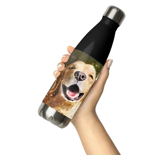 Happy Golden Retriever Water Bottle