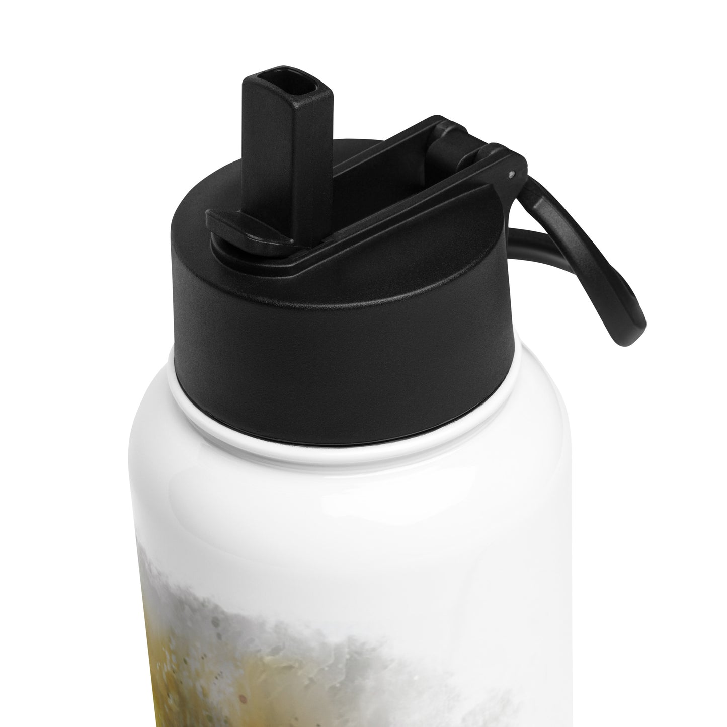 Peeking Cat stainless steel water bottle with straw