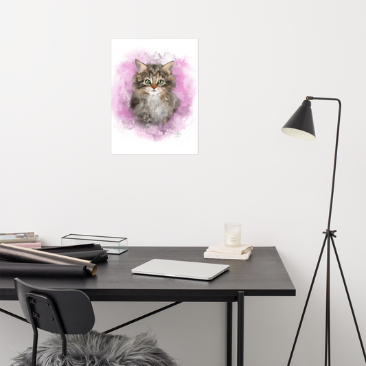 Fluffy Tabby Kitten Poster
