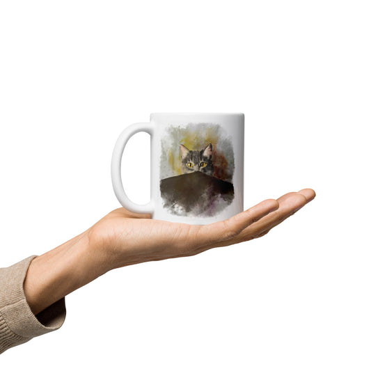 Peeking Cat Mug